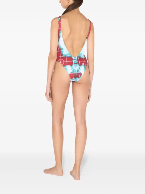 Jean Paul Gaultier squeletor-print swimsuit - Red