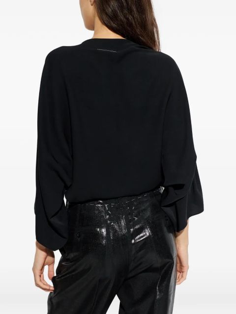 MM6 Maison Margiela twisted V-neck blouse - Black