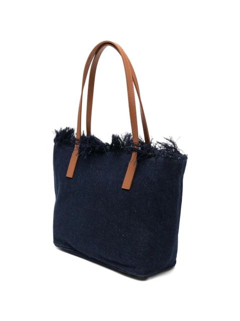 MC2 Saint Barth City embroidered fringed tote bag - Blue