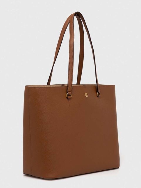 Lauren Ralph Lauren torebka skórzana kolor brązowy - zdjęcie produktu nr 2