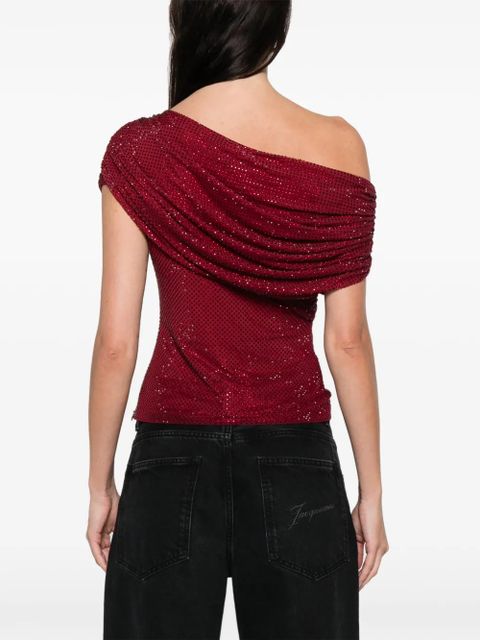 Self-Portrait draped one-shoulder top - Red