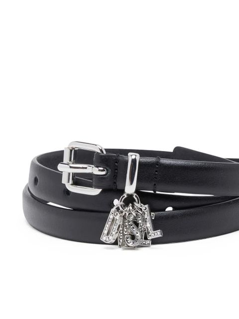 Diesel B-Charm-Loop leather belt - Black