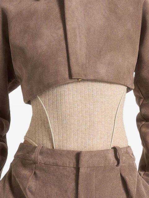 Manière De Voir Elya balloon-sleeve jacket - Neutrals