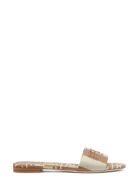 FENDI Signature Beige fabric slides - Neutrals - zdjęcie produktu nr 1