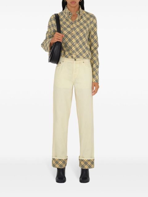 Burberry checkered straight-leg jeans - Neutrals - zdjęcie produktu nr 2
