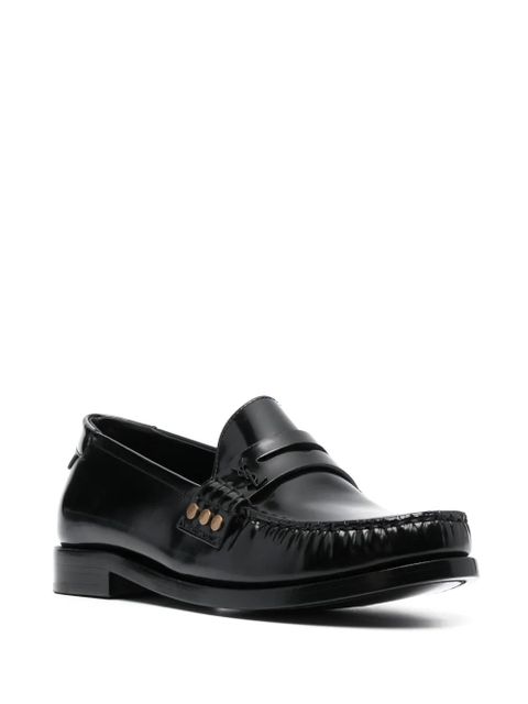 Saint Laurent Schuhe penny-slot leather loafers - Black