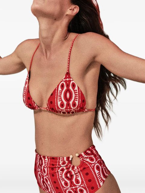 Johanna Ortiz Konibo printed biquini top - Red - zdjęcie produktu nr 2