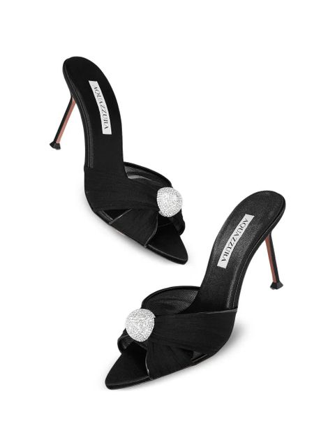Aquazzura Mystery Mule embellished sandals - Black