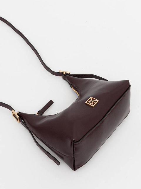 Calvin Klein torebka skórzana kolor fioletowy LV04F3263G