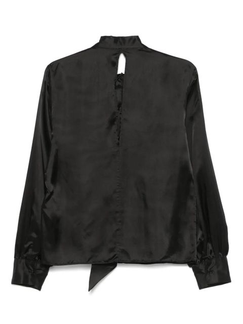 MM6 Maison Margiela tie-neck satin shirt - Black - zdjęcie produktu nr 2