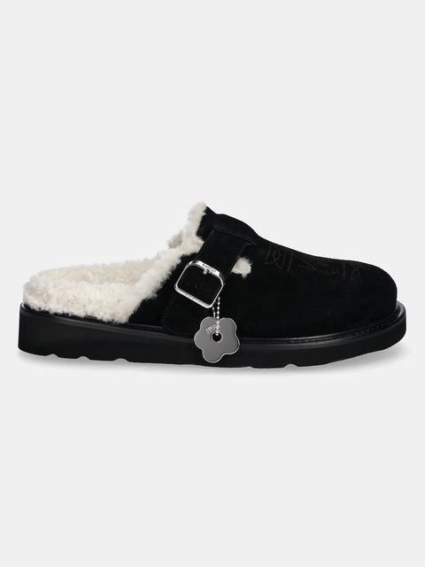 Kenzo klapki zamszowe Matto Clogs damskie kolor czarny FE62MU051L58.99 - zdjęcie produktu nr 2