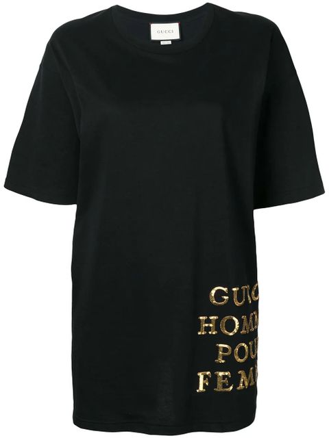 Gucci oversized sequin detail T-shirt - Black - zdjęcie produktu nr 1