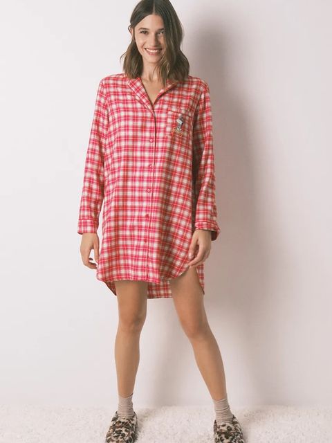 women'secret koszula nocna z bawełną SNOOPY damska kolor czerwony 4442120 - zdjęcie produktu nr 2