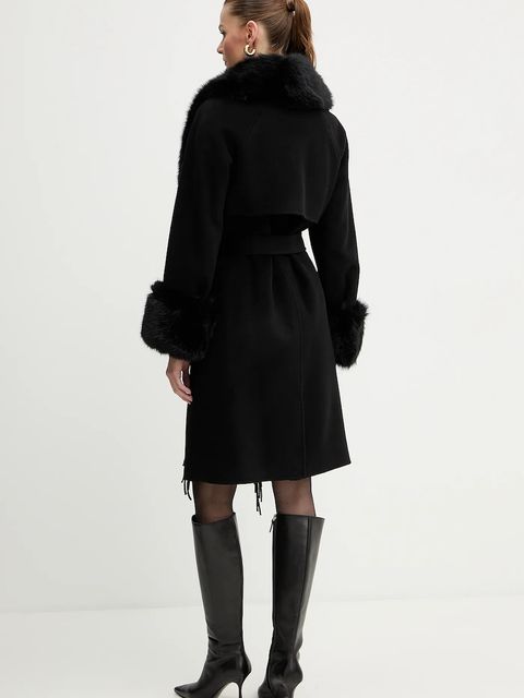 Marciano by Guess płaszcz z dodatkiem wełny LILIANA kolor czarny 5BGL46 7125A - zdjęcie produktu nr 2