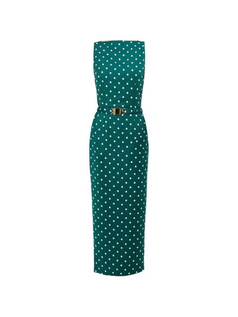 Rowen Rose polka-dots straight-neckline maxi dress - Green - zdjęcie produktu nr 1