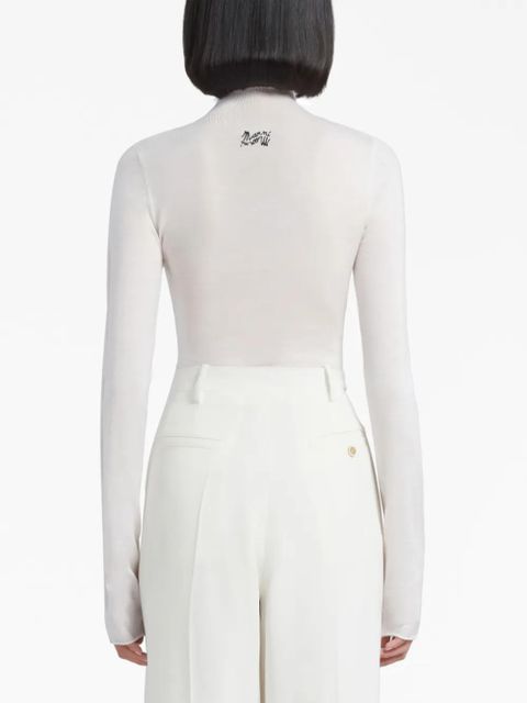 Marni high-neck ribbed jumper - White