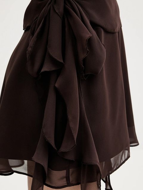 Abercrombie & Fitch sukienka kolor brązowy mini prosta KI159-6295-450