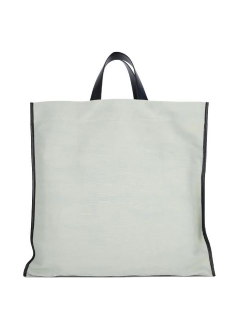 Jil Sander large leather-trimmed tote bag - Green