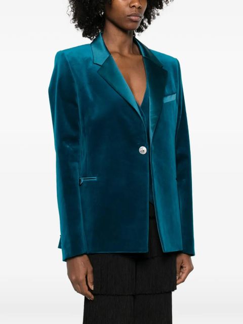 Rabanne single-breasted velvet jacket - Blue - zdjęcie produktu nr 2