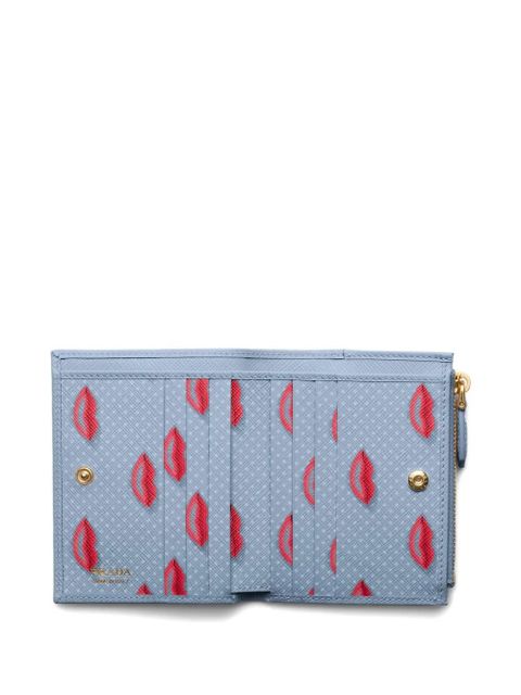 Prada small saffiano-leather wallet - Blue