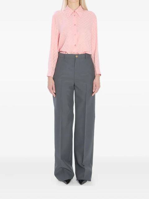 Gucci GG jacquard-pattern buttoned silk shirt - Pink - zdjęcie produktu nr 2