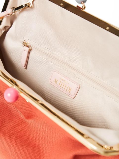 TWINSET Myfo maxi canvas clutch bag - Orange