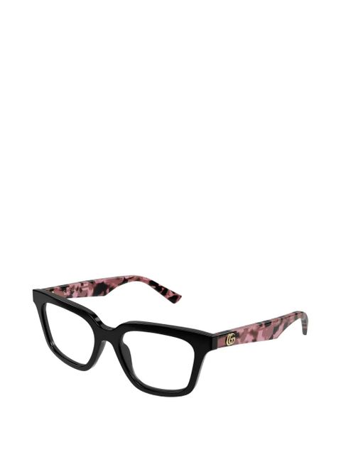 Gucci Eyewear tortoiseshell-effect logo-plaque glasses - Black - zdjęcie produktu nr 2