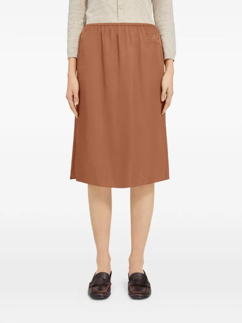 MM6 Maison Margiela elastic-waistband midi skirt - Brown