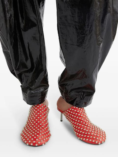 Jil Sander studded mules - Red