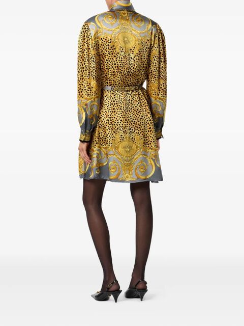 Versace silk animal-print dress - Grey