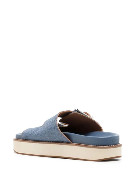 GANNI buckle-fastening denim flat sandals - Blue - zdjęcie produktu nr 2