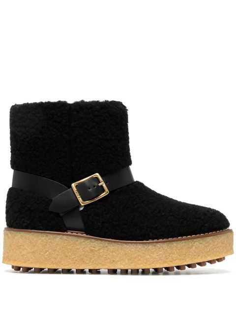 Tod's platform shearling boots - Black - zdjęcie produktu nr 1