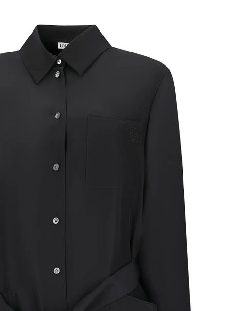 LOEWE belted silk blouse - Black