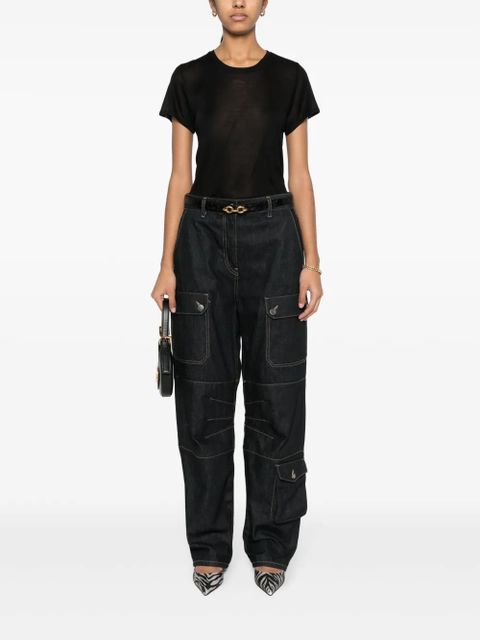 TOM FORD logo-plaque silk T-shirt - Black - zdjęcie produktu nr 2