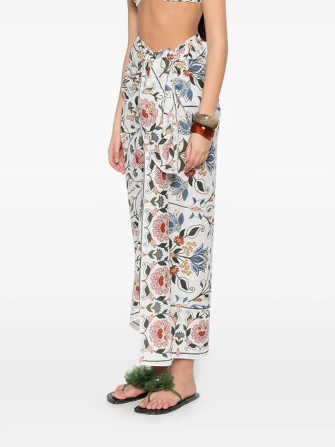 FARM Rio floral-print sarong - White