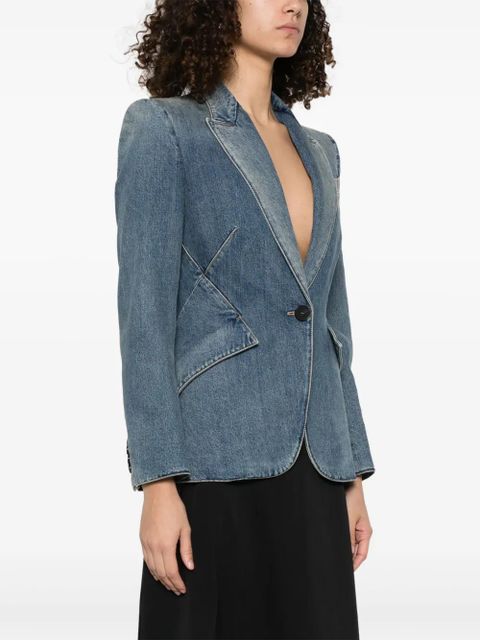 Alexander McQueen denim blazer - Blue