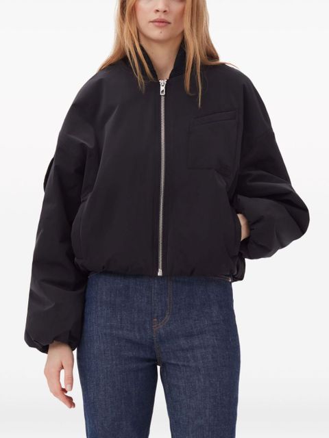 GANNI drop-shoulder bomber jacket - Black
