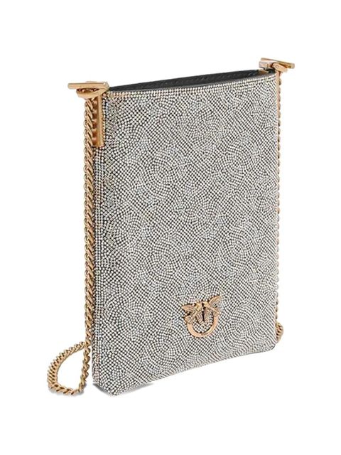 PINKO Strass rhinestone phone holder - Silver