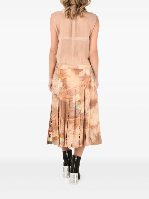 Maison Margiela pleated floral-print midi dress - Neutrals - zdjęcie produktu nr 2