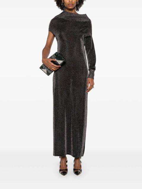 FENDI draped lurex gown - Black