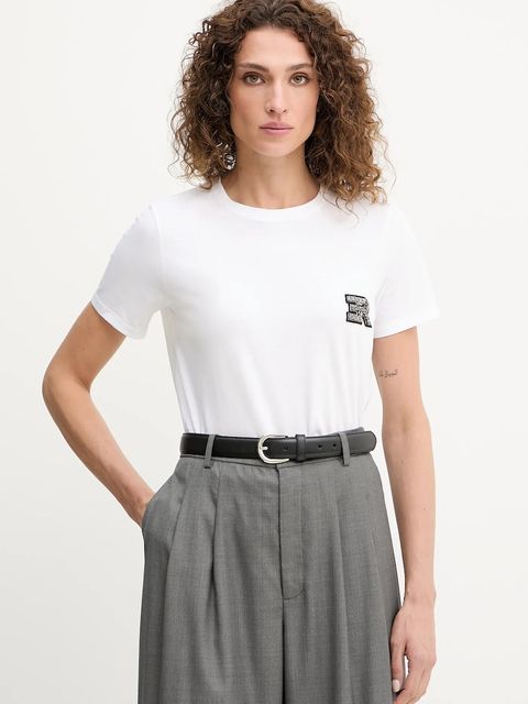 ERMANNO Firenze t-shirt bawełniany damski kolor biały 57TL010EE0 - zdjęcie produktu nr 1