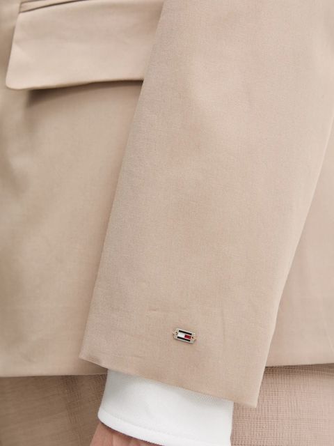 Tommy Hilfiger marynarka kolor beżowy jednorzędowa gładka WW0WW47179