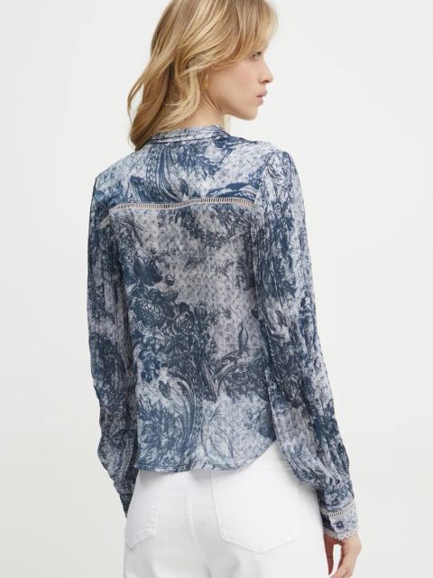 Guess koszula damska kolor niebieski regular W5RH16 WDW82