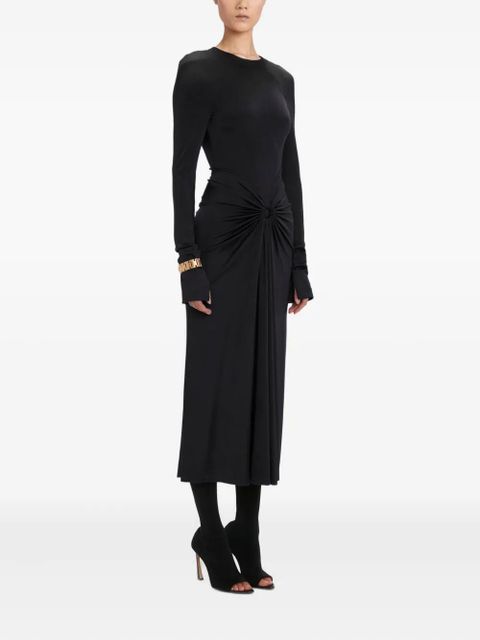 Victoria Beckham gathered long-sleeve midi dress - Black - zdjęcie produktu nr 2