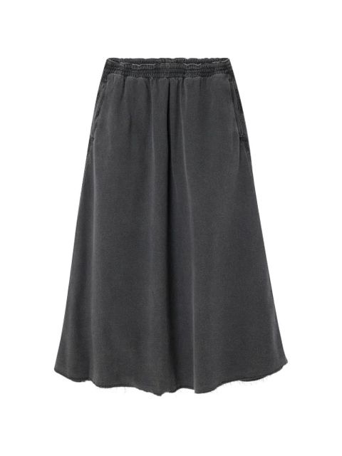 American Vintage Jazy elasticated A-line cotton midi skirt - Black - zdjęcie produktu nr 1