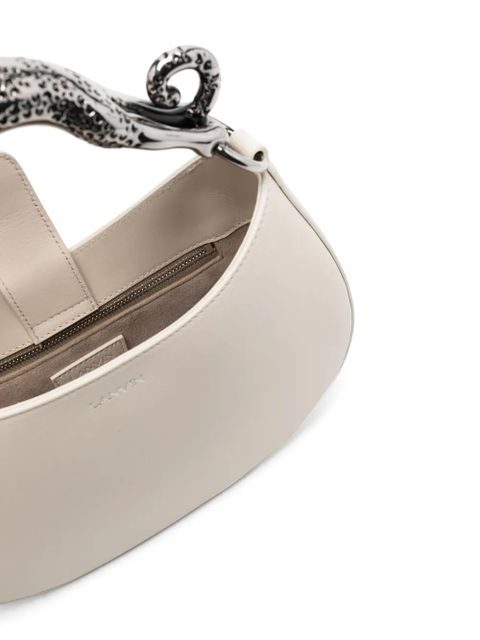 Lanvin sculpted-handle leather tote bag - Neutrals