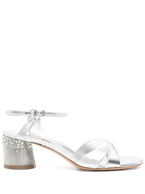 Casadei 55mm crystal-embellished sandals - Silver - zdjęcie produktu nr 1