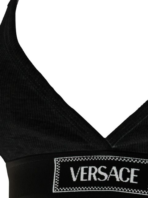 Versace intarsia-logo bra - Black