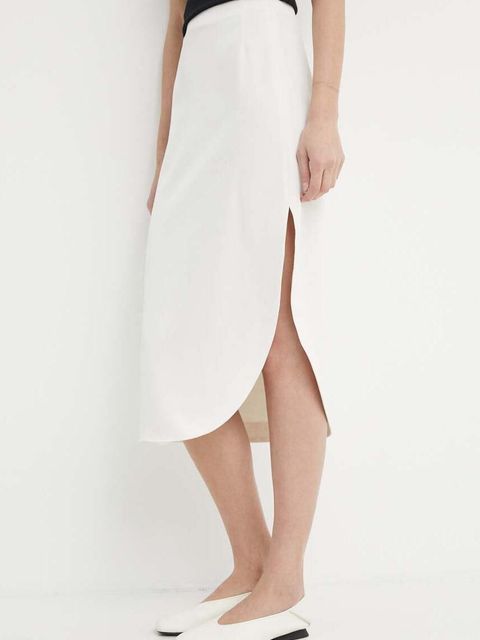 Drykorn spódnica LEASA kolor biały midi prosta 130014 66427 - zdjęcie produktu nr 1