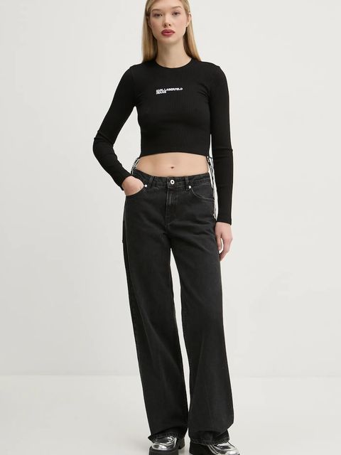 Karl Lagerfeld Jeans longsleeve damski kolor czarny A1W17037 - zdjęcie produktu nr 2